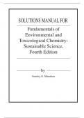 Solutions Manual Fundamentals of Environmental and Toxicological Chemistry 4th Edition by Stanley E. Manahan