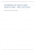 Samenvatting -  Economics of Health and Health Care (GW4535M)