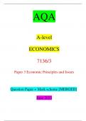 AQA A-level ECONOMICS 7136&sol;3 Paper 3 Economic Principles and Issues Question Paper &plus; Mark scheme &lbrack;MERGED&rsqb; June 2023