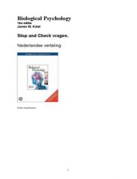 Biological Psychology. Stop en Check vragen Nederlands. 10e editie James W. Kalat  