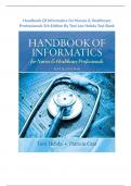 Handbook Of Informatics for Nurses & Healthcare Professionals 5th Edition By Toni Lee Hebda Test Bank