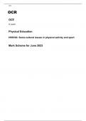 OCR A Level  Physical Education  H555&sol;03&colon; PAPER 3   June 2023 FINAL MARK SCHEME  Socio-cultural issues in physical activity and sport  