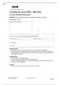 OCR A Level Physical Education H555&sol;03 PAPER 3 JUNE 2023 FINAL QUESTION PAPER Socio-cultural issues in physical activity and sport