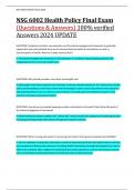NSG 6002 Health Policy Final Exam &lpar;Questions & Answers&rpar; 100&percnt; verified  Answers 2024 UPDATE
