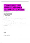 CCS Exam Prep 100&percnt;  VERIFIED ANSWERS  GUARANTED SUCCESS