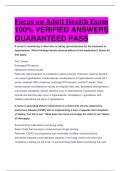 Focus on Adult Health Exam 100&percnt; VERIFIED ANSWERS  GUARANTEED PASS