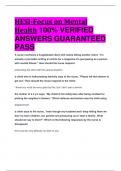 HESI-Focus on Mental Health 100&percnt; VERIFIED  ANSWERS GUARANTEED  PASS