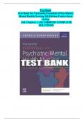 Test Bank for Varcarolis Essentials of Psychiatric Mental Health Nursing 5th Edition Fosbre-latest  version (All Chapters 1 -28) VERIFIED COMPLETE  SOLUTIONS