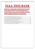 (Full) PA Cosmetology State Board Exam/ PA Cosmetology Exam/ PA Cosmetology Laws/ Cosmetology Rules and Regulations| Questions With Complete Solutions /Assured Pass