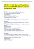 AZ 104 - (1-100) Microsoft Azure Exam Questions with 100% Correct Answers (Guaranteed Pass)