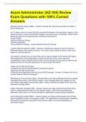 Azure Administrator &lpar;AZ-104&rpar; Review Exam Questions with 100&percnt; Correct Answers