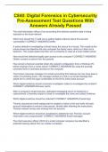 C840&colon; Digital Forensics in Cybersecurity Pre-Assessment Test Questions With Answers Already Passed