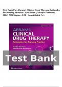 Test Bank For Abrams’ Clinical Drug Therapy Rationales for Nursing Practice 12th Edition (Geralyn Frandsen, 2024) All Chapters 1-56 , Latest Guide A+.