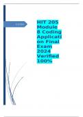 HIT 205 Module 8 Coding Application Final Exam 2024 Verified 100%