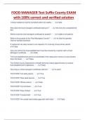 FOOD MANAGER Test Suffix County EXAM with 100&percnt; correct and verified solution