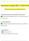 Rasmussen College MDC 3 Final Exam Study Questions and Answers (2024 / 2025) (Verified Answers)
