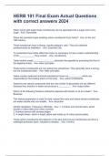 HERB 101 Final Exam Actual Questions with correct answers 2024