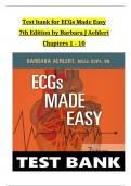 ECGs Made Easy, 7th Edition TEST BANK by Barbara J Aehlert, Verified Chapters 1 - 10, Complete Newest Version
