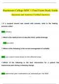 Rasmussen College MDC 1 Final Exam Questions and Answers &lpar;2024 &sol; 2025&rpar; &lpar;Verified Answers&rpar;