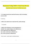 Rasmussen College MDC 1 Final Exam Review Questions and Answers &lpar;2024 &sol; 2025&rpar; &lpar;Verified Answers&rpar;