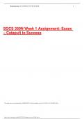 SOCS 350N Week 1 Assignment: Essay – Catapult to Success - Graded An A