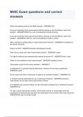 MHIC Exam questions and correct answers