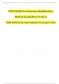 TEST BANK For Behavior Modification&colon; What It Is and How To Do It&comma; 12th Edition by Garry Martin & Joseph J&period; Pear&comma; Verified Chapters 1 - 29&comma; Complete Newest Version