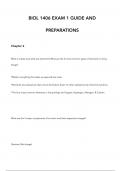 BIOL 1406 EXAM 1 GUIDE AND PREPARATIONS