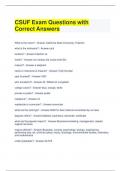 CSUF Exam Questions with Correct Answers