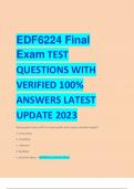 2024 LATEST EDF6224 Final Exam TEST QUESTIONS WITH VERIFIED 100&percnt; ANSWERS 