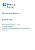 Edexcel A Level Business Paper 3 Mark Scheme June 2023.