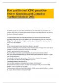 Pool and Hot tub CPO practice Exam Questions and Complete Verified Solutions 2024