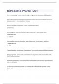 tcdha sem 2- Pharm I- Ch.1 questions and answers rated A+ 2024