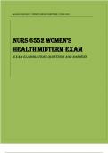 WALDEN UNIVERSITY NURS 6552 WOMENS HEALTH MIDTERM (Exam Elaborations Questions & Answers) Latest Verified Review 2024 Practice Questions and Answers for Exam Preparation, 100% Correct with Explanations, Highly Recommended, Download to Score A+
