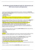 ATI RN Mental Health 2019&sol;Mental Health ATI 160 Questions and 100&percnt; Correct Answers and Explanations&period;