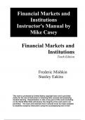 Test Bank For Financial Markets and Institutions, 10th edition Frederic S Mishkin,  Stanley Eakins Chapter( 1-27)