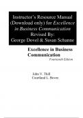 Solution Manual for Excellence in Business Communication, 14th Edition by Courtland L. Bovee,  John V. Thill