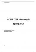 ACBSP CCSP Job Analysis