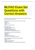 MLPAO Exam Set Questions with Correct Answers