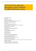ATI CAT Test 1 Review Questions and Complete Verified Solutions 2024
