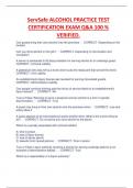 ServSafe ALCOHOL PRACTICE TEST  CERTIFICATION EXAM Q&A 100 &percnt;  VERIFIED&period;