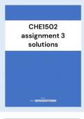 Chemistry (CHE1503): CHE1502 assignment 3 solutions