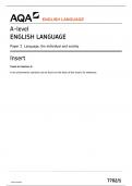 AQA INSERT A-level ENGLISH LANGUAGE Paper 1 Language, the individual and society 2023