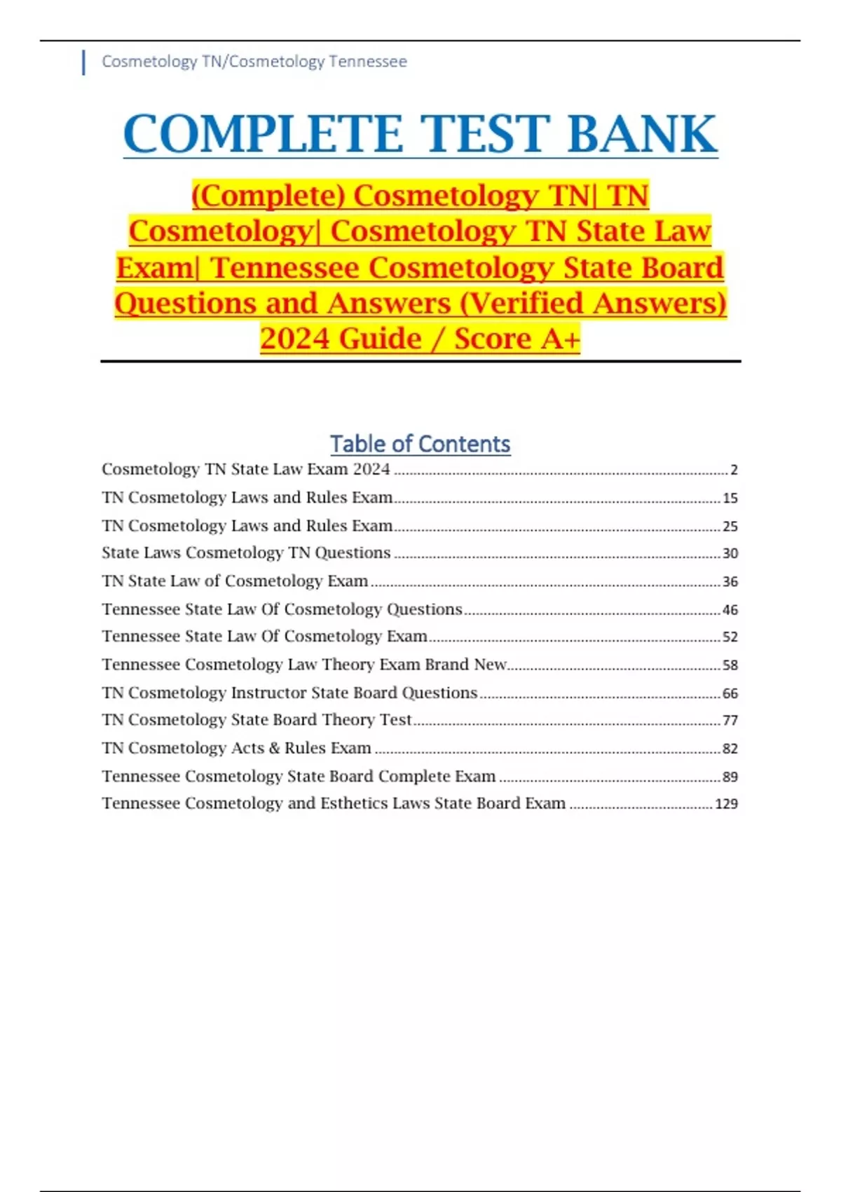 Cosmetology TN TN Cosmetology Cosmetology TN State Law