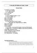 Summary NSG 252 - Critically Ill Midterm Study Guide 2024