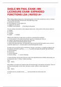 DASLE MN FNAL EXAM | MN LICENSURE EXAM- EXPANDED FUNCTIONS LDA | RATED A+