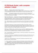 CLTM Study Guide &vert; with complete solution &vert; Latest