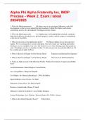 Alpha Phi Alpha Fraternity Inc&comma; IMDP Process - Week 2&period; Exam &vert; latest 2024&sol;2025