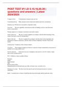 POST TEST &num;1 LD 5&comma;15&comma;16&comma;20&comma;39 &vert; questions and answers &vert; Latest 2024&sol;2025