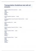 Transportation Guidelines Test With All Answers